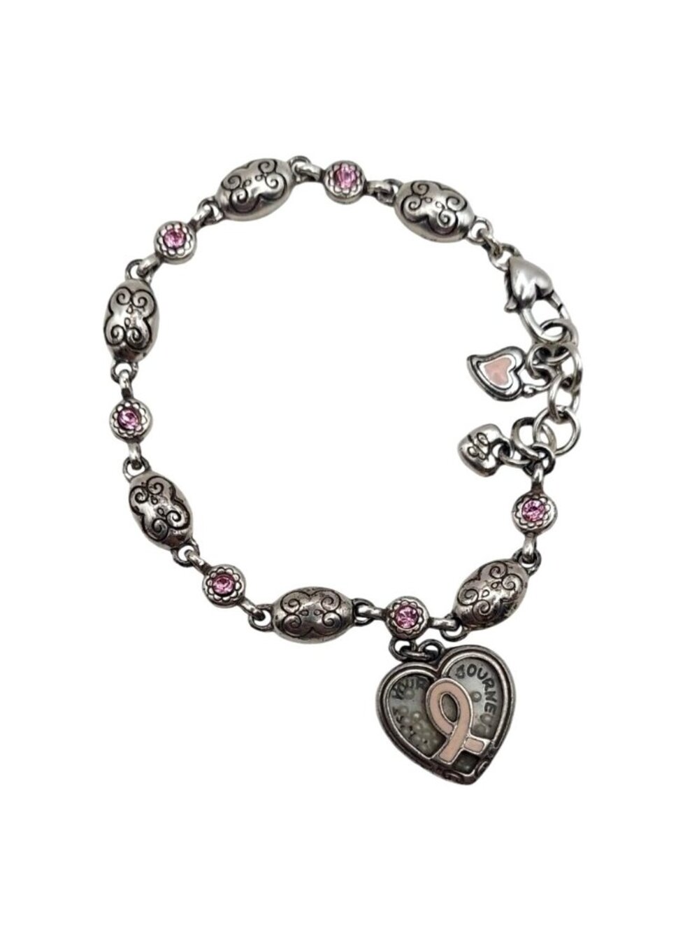 Brighton Power Of Pink Silver Plated Crystal Breast Cancer Awareness Bracelet